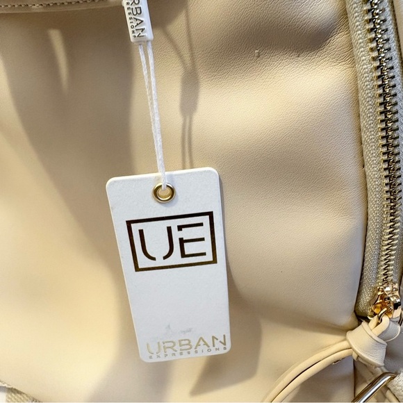 Urban Expressions Cream Quilted Backpack - Picture 5 of 13